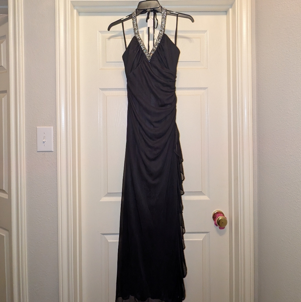 Blondie Nites Y2K Black Backless Beaded Formal Gown